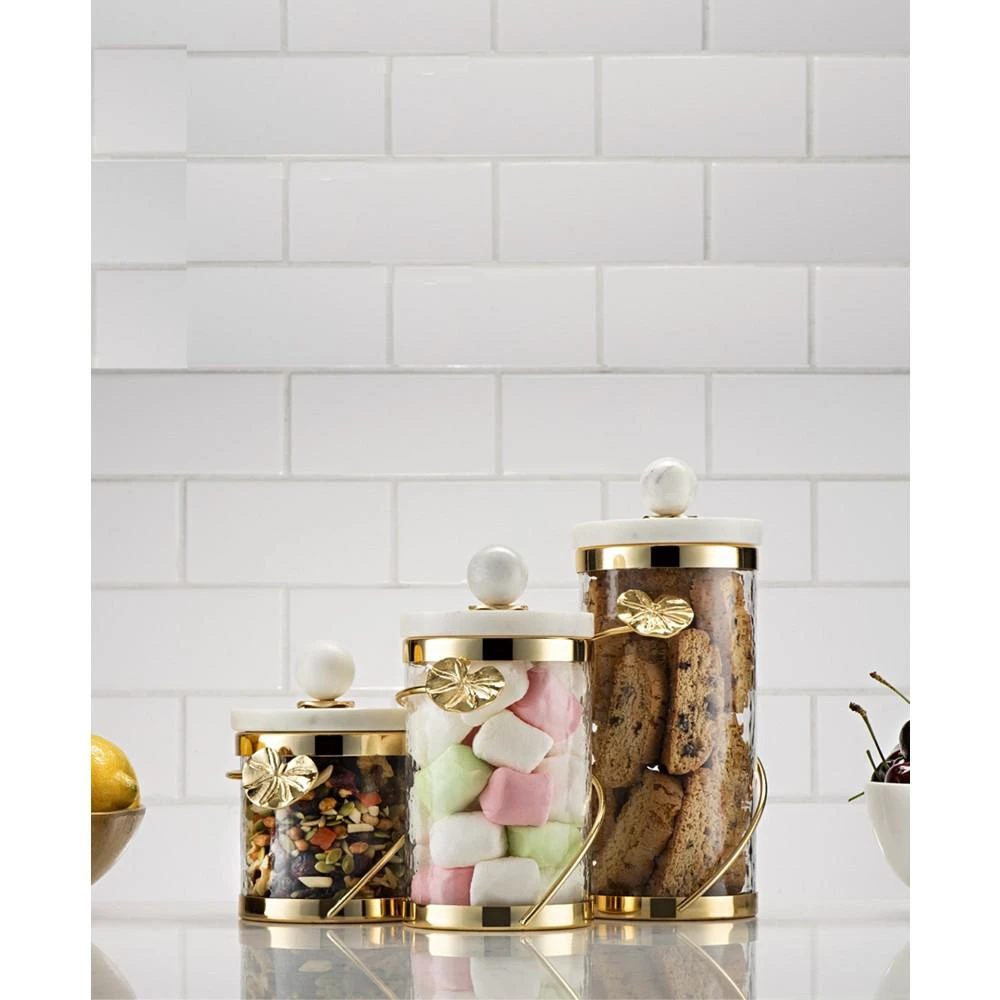 商品Classic Touch|Glass Canister with Heart Detail and Marble Lid or Ball Knob Set, 2 Piece,价格¥246,第2张图片详细描述