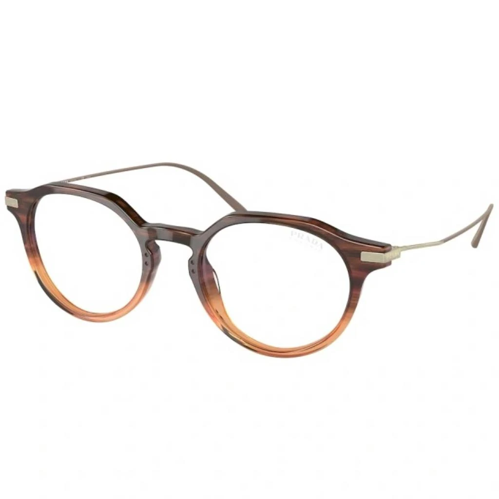 商品Prada|Prada Men's Eyeglasses - Moro Gradient Amber Round Frame Fixed Nose Pad | 12YS 13B05R,价格¥2868,第1张图片