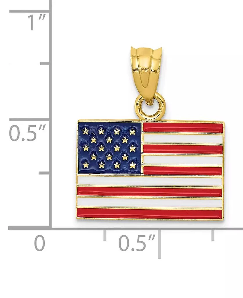 商品Macy's|USA Flag Charm Pendant in 14k Yellow Gold & Enamel,价格¥2244,第4张图片详细描述