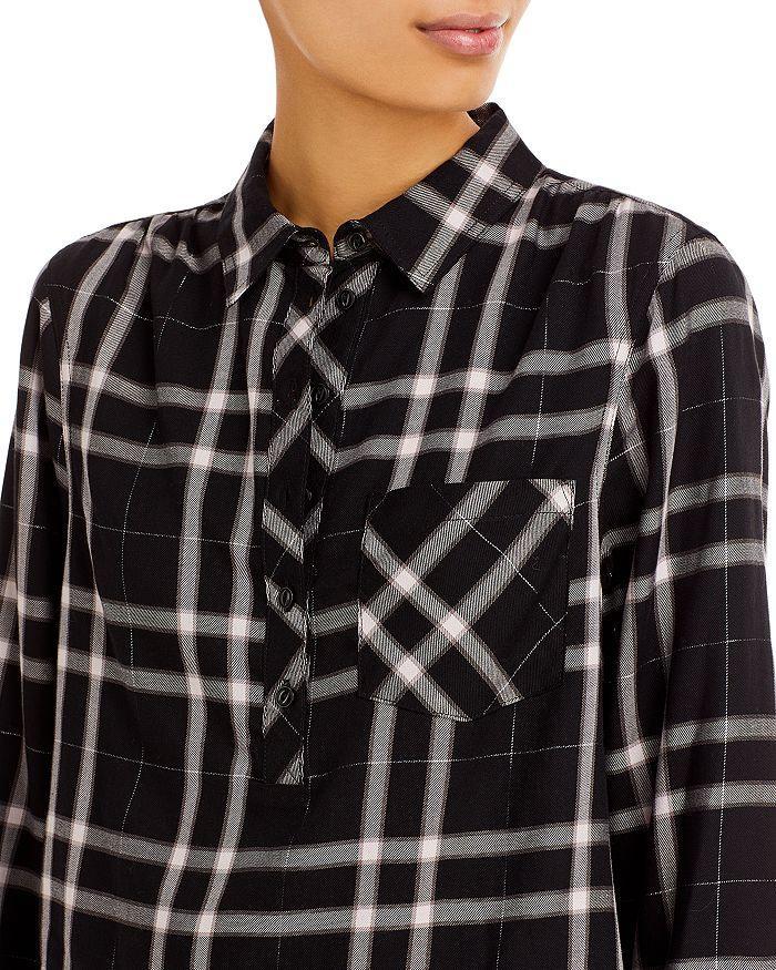 商品AQUA|Brittina Plaid Popover Shirt - 100% Exclusive,价格¥280,第6张图片详细描述