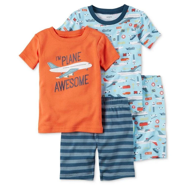 商品Carter's|男婴4-Pc. Plane Awesome Cotton Pajama Set, Baby Boys (0-24 months),价格¥72,第2张图片详细描述