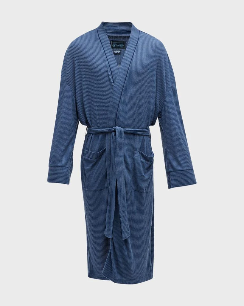 商品Majestic International|Men's Soho Rib-Knit Kimono Robe,价格¥899,第2张图片详细描述