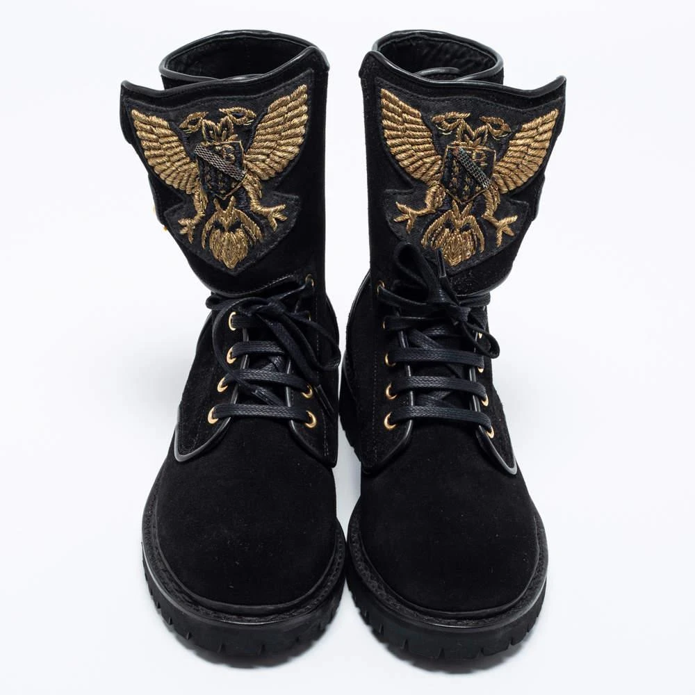 商品[二手商品] Balmain|Balmain Black Suede Eagle Combat Boots Size 41,价格¥1690,第3张图片详细描述