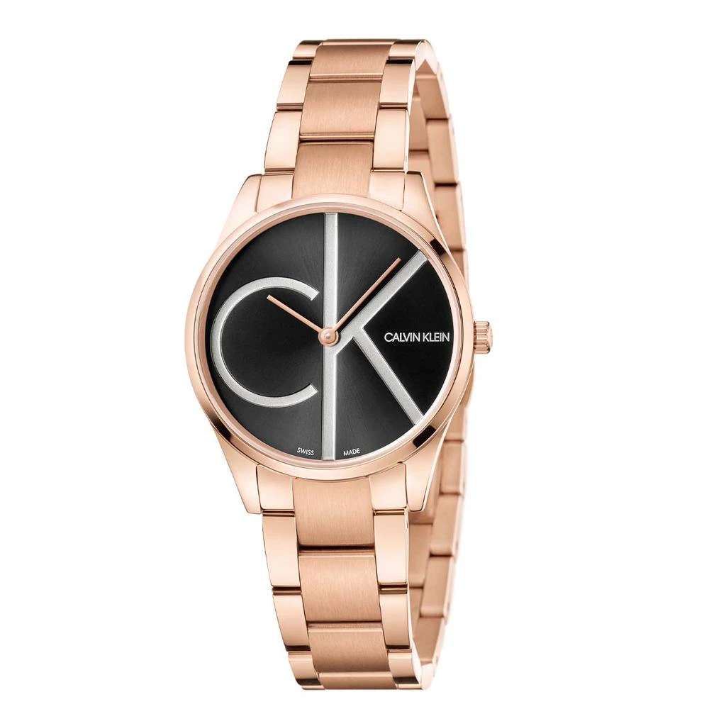 商品Calvin Klein|Calvin Klein Women's K4N23X41 Time 32mm Black Dial Stainless Steel Watch,价格¥552,第1张图片