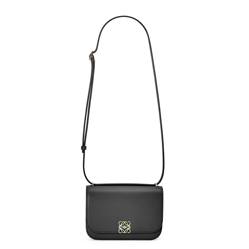 【包税】LOEWE/罗意威 Goya系列 女士小号黑色真丝小牛皮金属徽标磁扣单肩斜挎包0010594315 商品