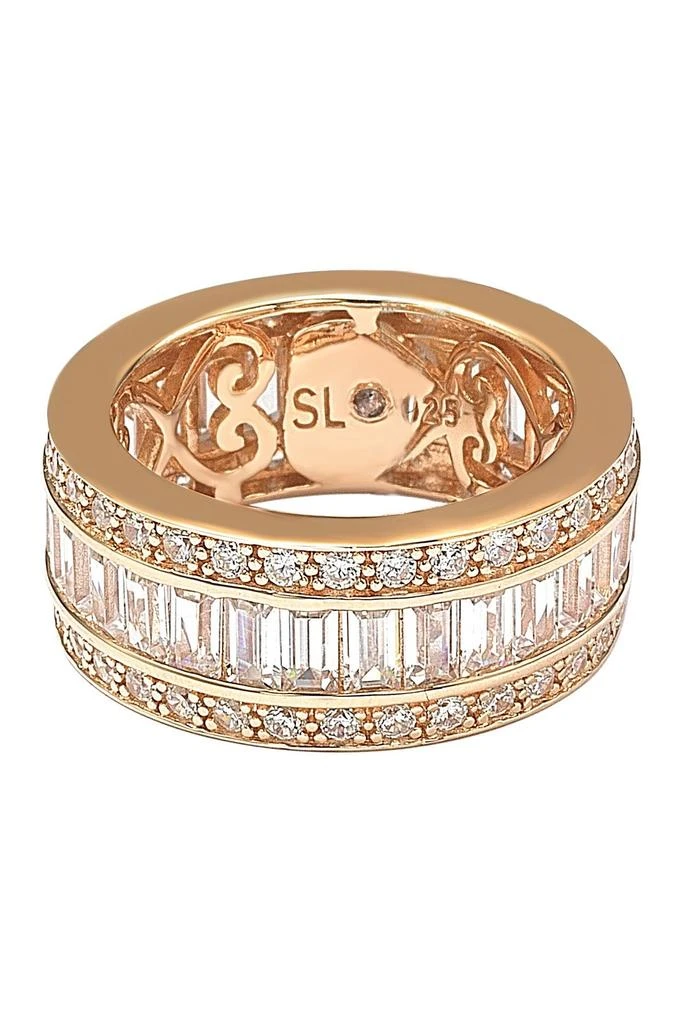 商品Suzy Levian|14K Rose Gold Plated Sterling Silver Baguette-Cut & Round-Cut CZ Eternity Band,价格¥1502,第1张图片