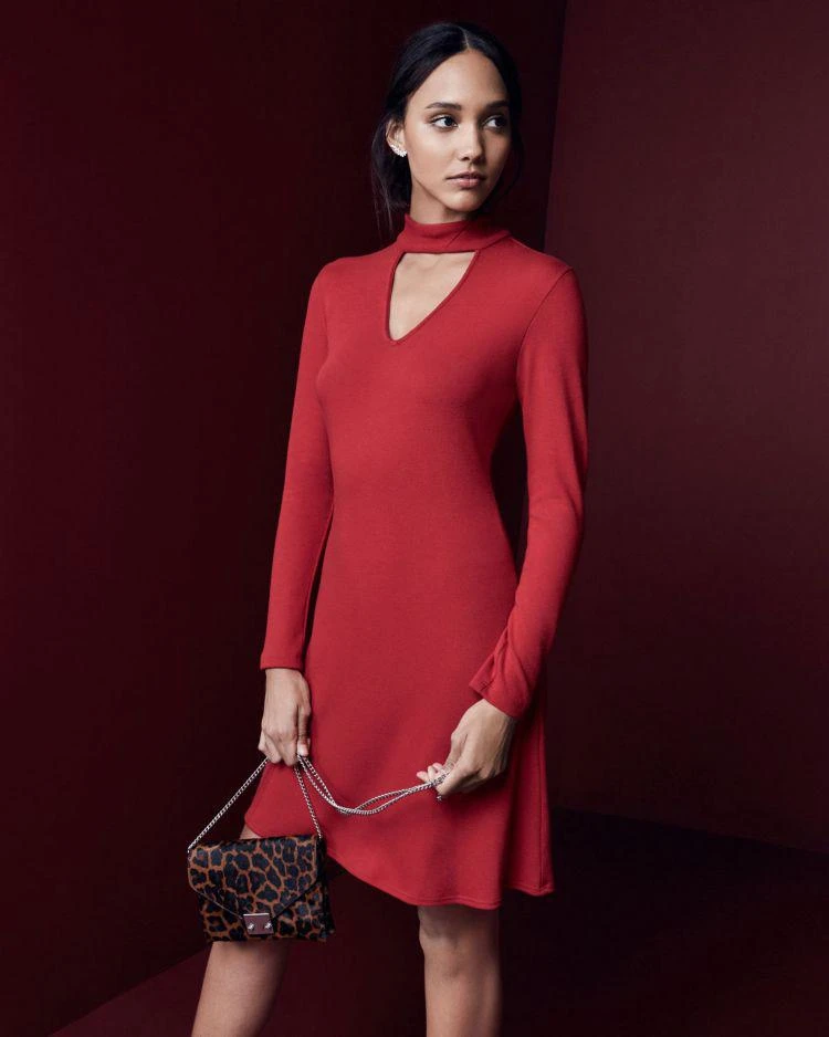 商品Robert Michaels|Mock Neck Sweater Dress - 100% Exclusive,价格¥364,第3张图片详细描述