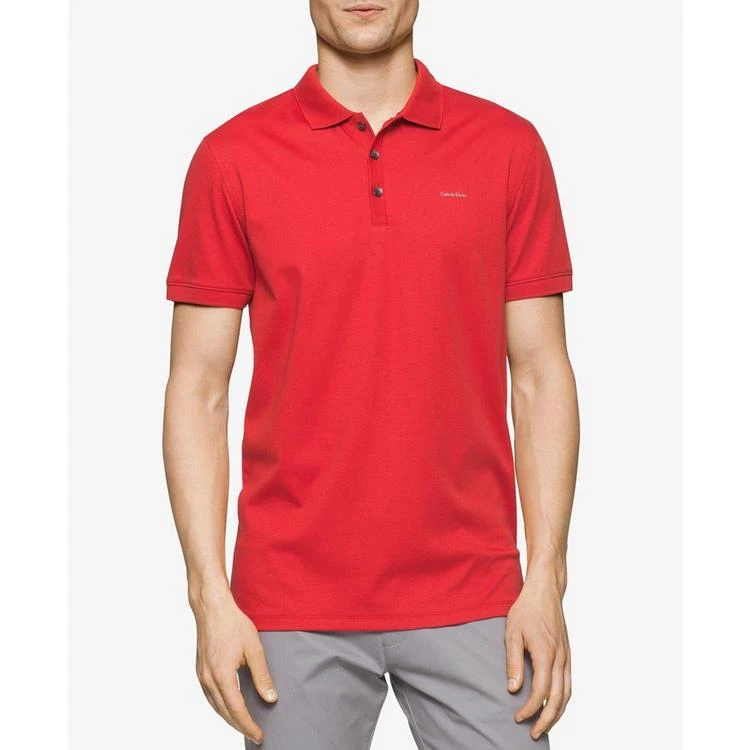 商品Calvin Klein|Calvin Klein Men's Liquid Cotton Polo,价格¥306,第3张图片详细描述