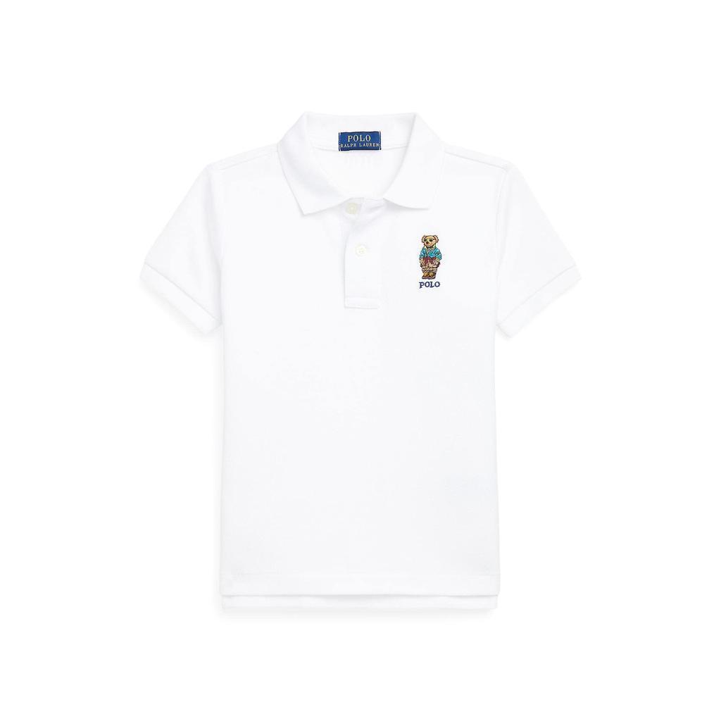 商品Ralph Lauren|Polo Bear Cotton Mesh Polo Shirt (Little Kids),价格¥384,第1张图片