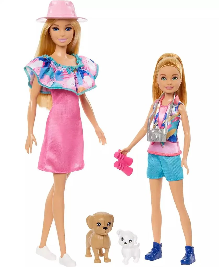 商品Barbie|and Stacie Sister Doll Set with 2 Pet Dogs and Accessories,价格¥172,第1张图片