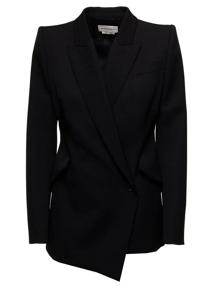 商品Alexander McQueen|Alexander McQueen Double-Breasted Asymmetric Jacket,价格¥6602,第1张图片