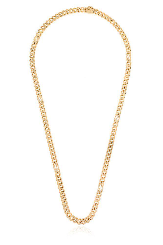 商品Gucci|Gucci Logo Plaque Chain-Link Necklace,价格¥7873,第1张图片