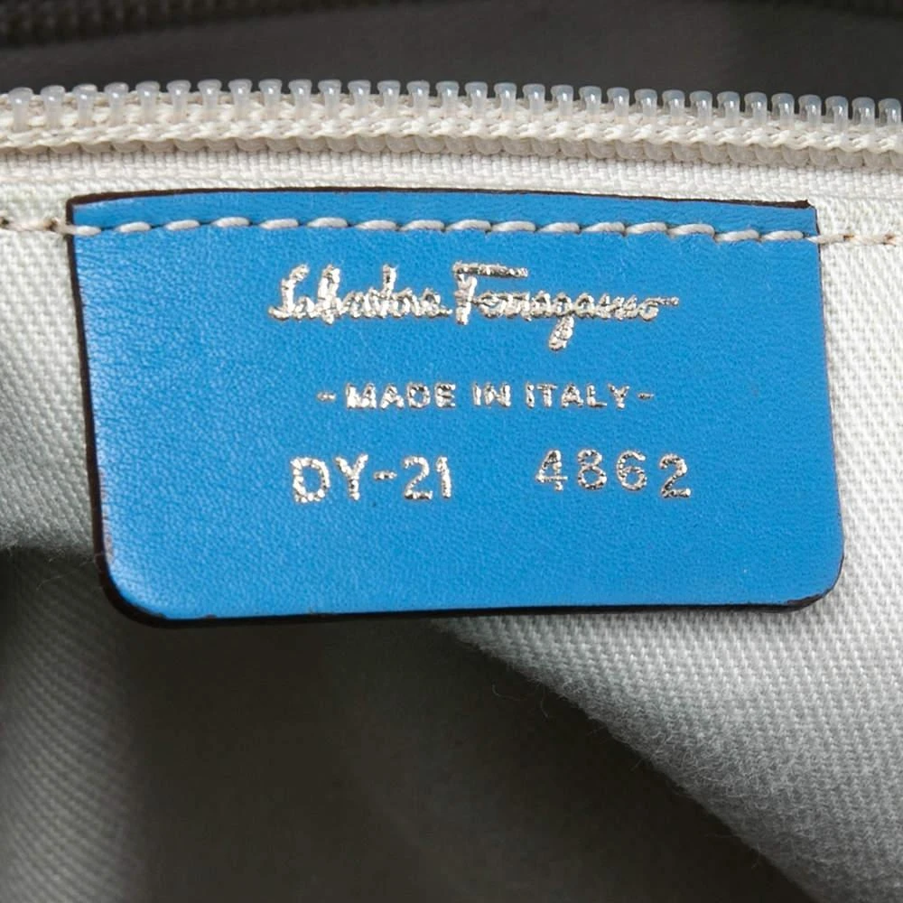 Salvatore Ferragamo Blue Leather Gancini Satchel 商品