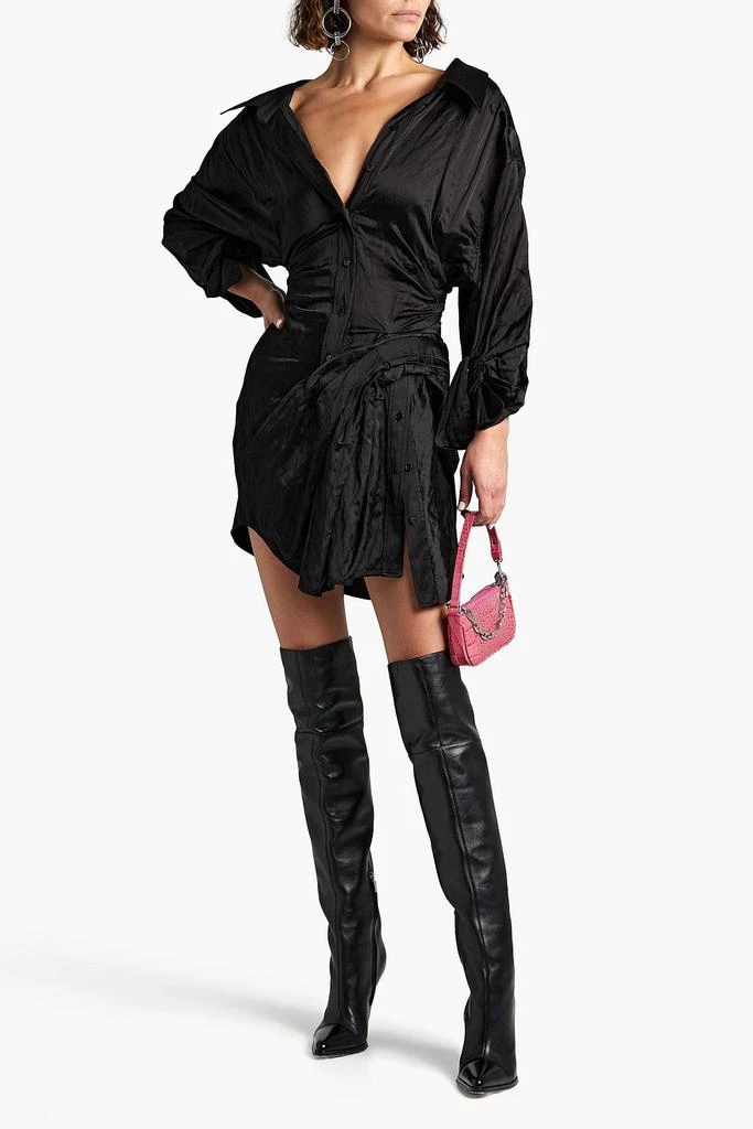 商品Alexander Wang|Pleated crinkled-satin mini dress,价格¥2695,第2张图片详细描述