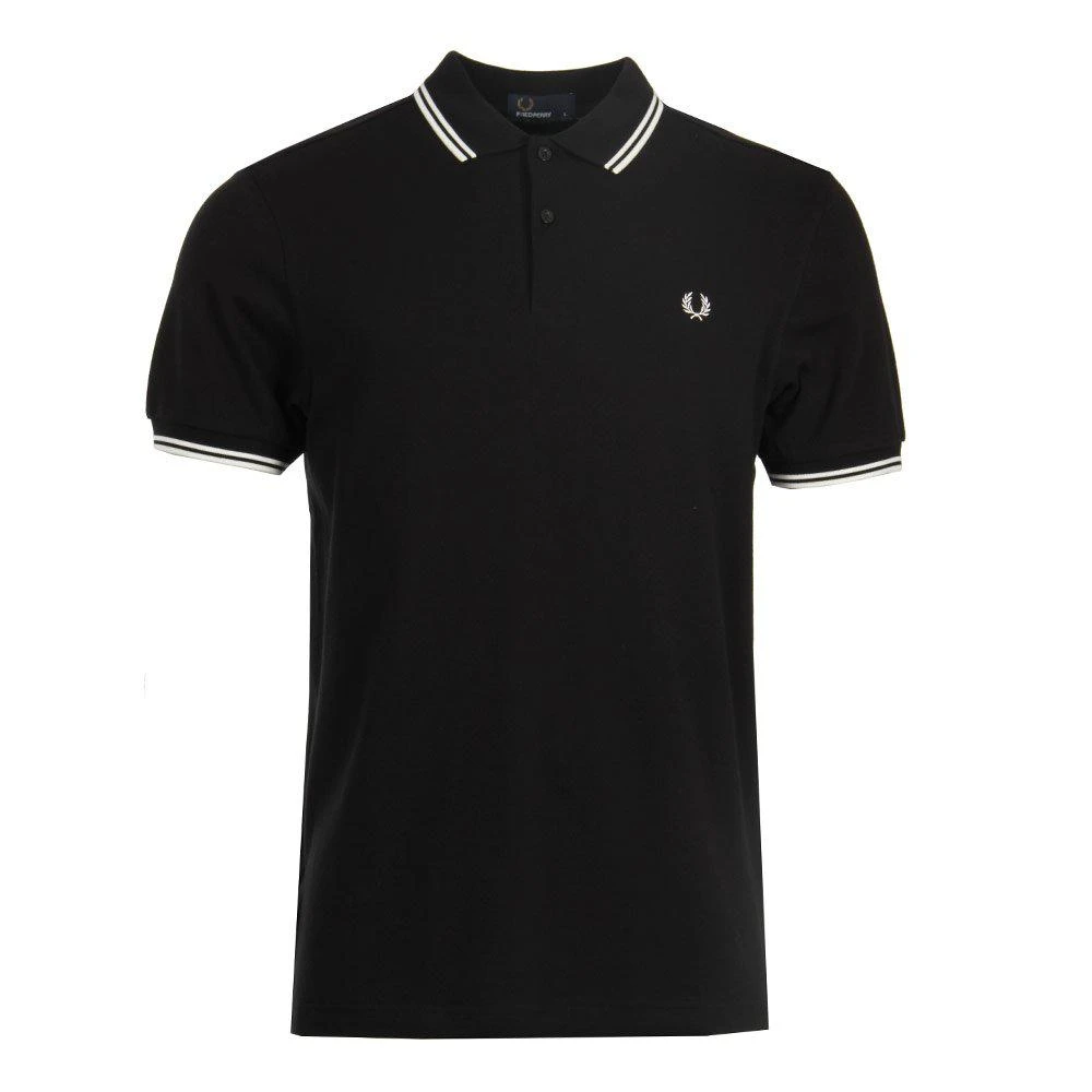 商品Fred Perry|Fred Perry Twin Tipped Polo - Black/Porcelain/Porcelain,价格¥653,第1张图片