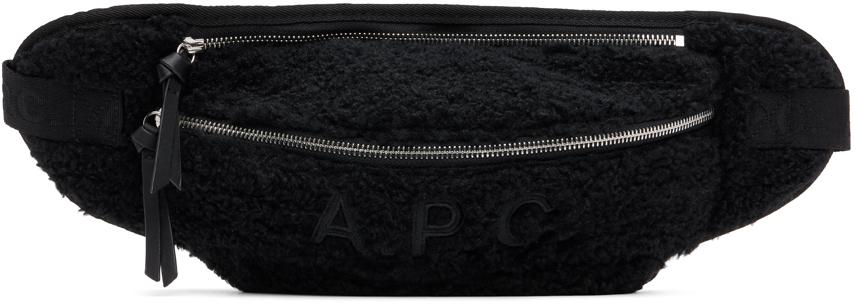 Black Faux-Shearling Belt Bag商品第1张图片规格展示