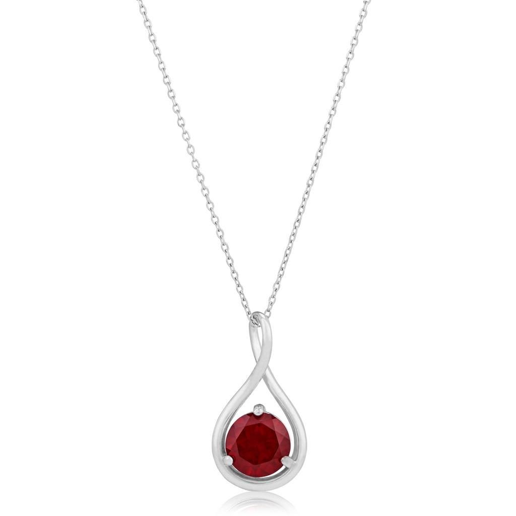 商品MAX + STONE|14K White Gold 7mm Round Gemstone Infinity Twist Pendant, 18 inch Cable Chain,价格¥1771,第7张图片详细描述