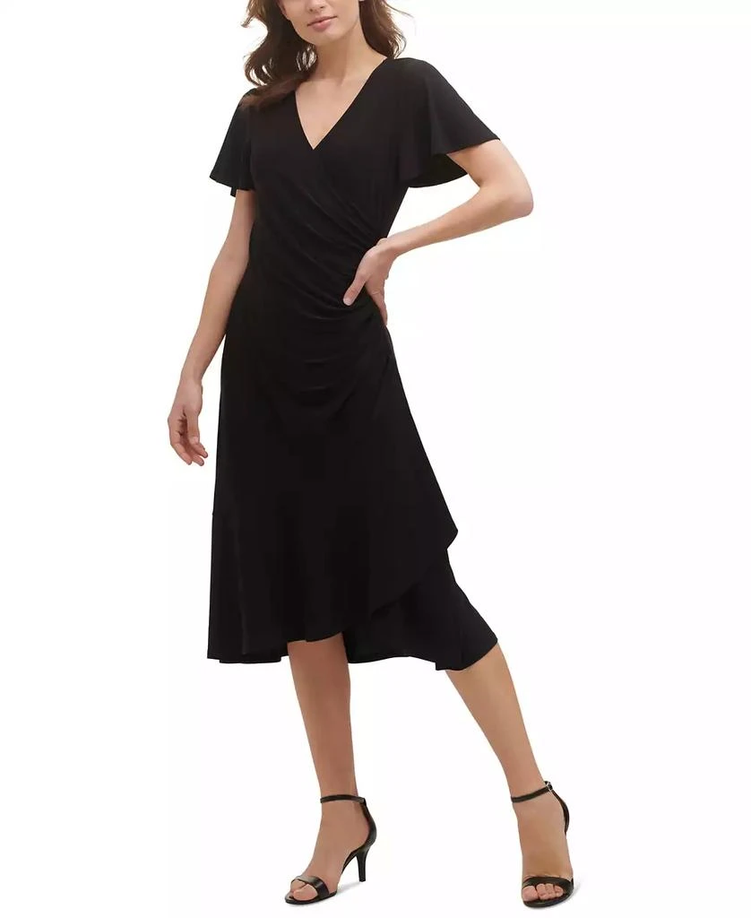 商品Kensie|Flutter-Sleeve Midi Dress,价格¥727,第1张图片