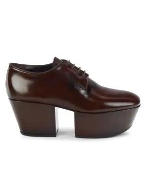 商品Prada|Women's Leather Heeled Derbys,价格¥4828,第3张图片详细描述