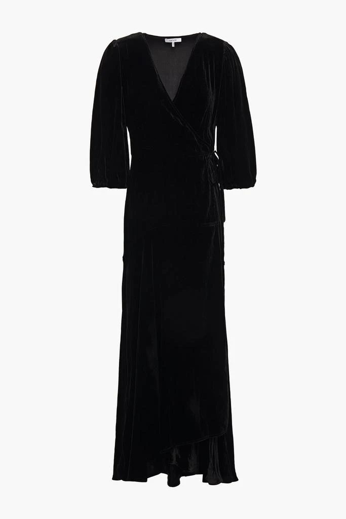 商品Ganni|Aldine velvet maxi wrap dress,价格¥1126,第1张图片