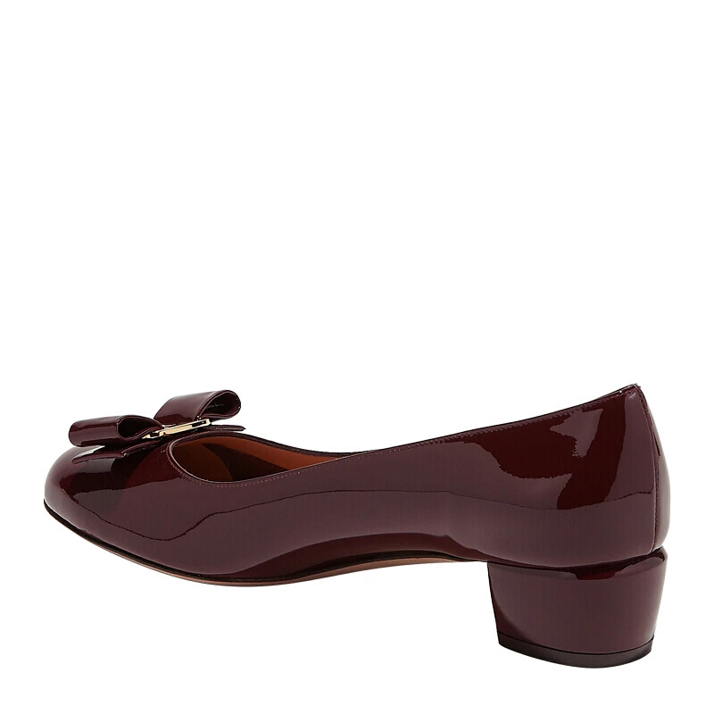SALVATORE FERRAGAMO 女士酒红色牛皮高跟鞋 0695370 商品