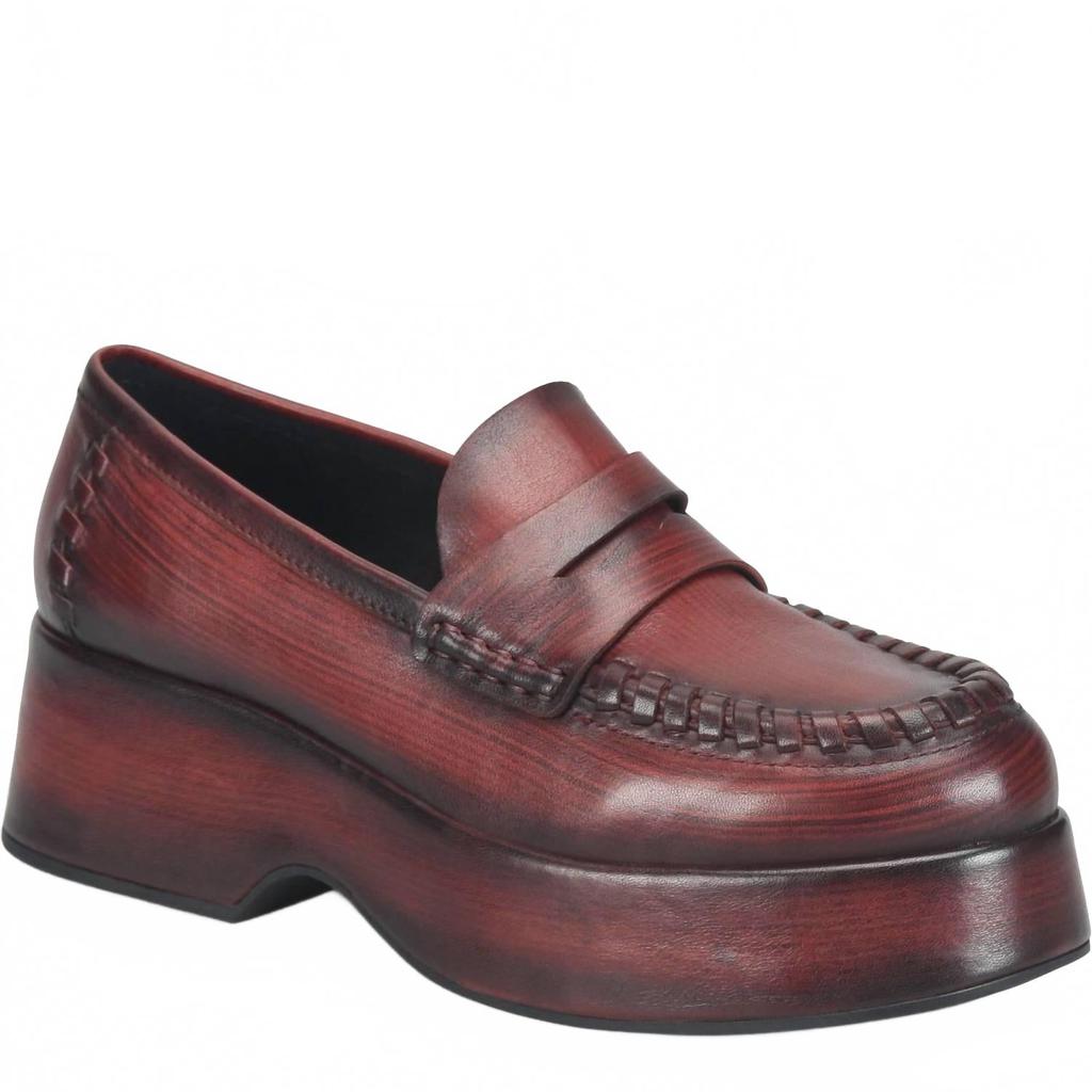 Mocassins de plataforma Pixie para mulher em vermelho escuro image 2