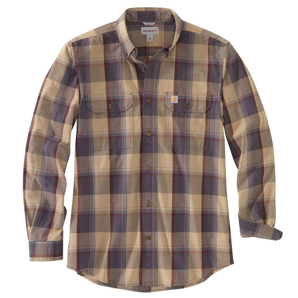 商品Carhartt|Men's Petite Original Fit Chambray Long-Sleeve Plaid Shirt,价格¥300,第1张图片