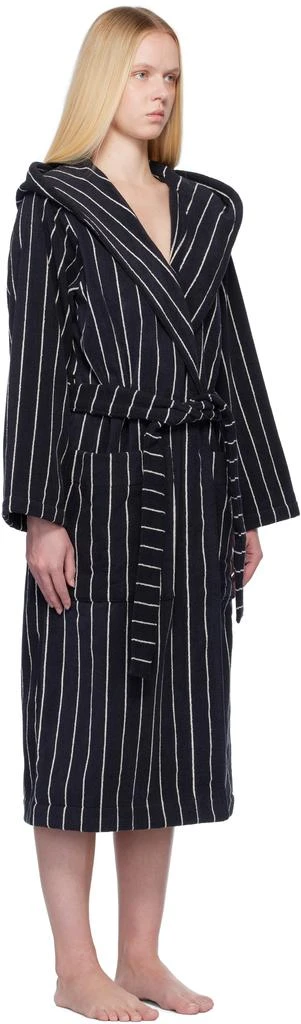 商品Tekla|Black & White Terry Hooded Bathrobe,价格¥1657,第2张图片详细描述