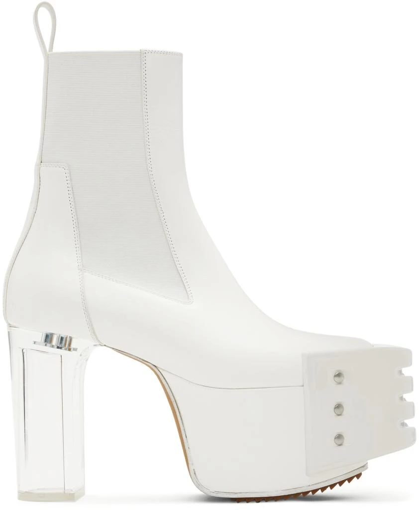 商品Rick Owens|White Platform Grilled Chelsea Boots,价格¥7662,第1张图片