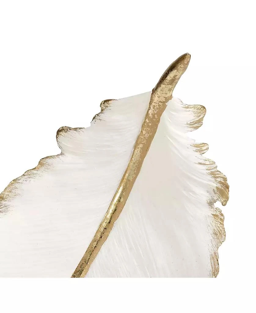 商品CosmoLiving|by Cosmopolitan White Resin Glam Decorative Bowl, 8 x 13 x 8,价格¥351,第2张图片详细描述