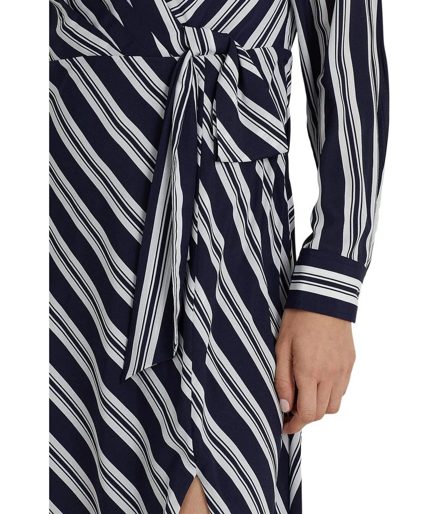商品Ralph Lauren|Petite Striped Tie Front Crepe Midi Dress,价格¥930,第3张图片详细描述
