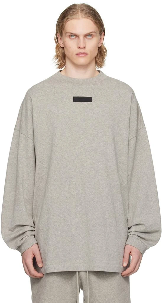 商品Essentials|Gray Crewneck Long Sleeve T-Shirt,价格¥442,第1张图片