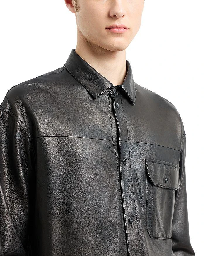 商品Emporio Armani|Leather Shirt Jacket,价格¥6331,第4张图片详细描述