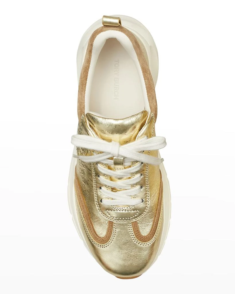 商品Tory Burch|Good Luck Metallic Trainer Sneakers,价格¥1236,第4张图片详细描述