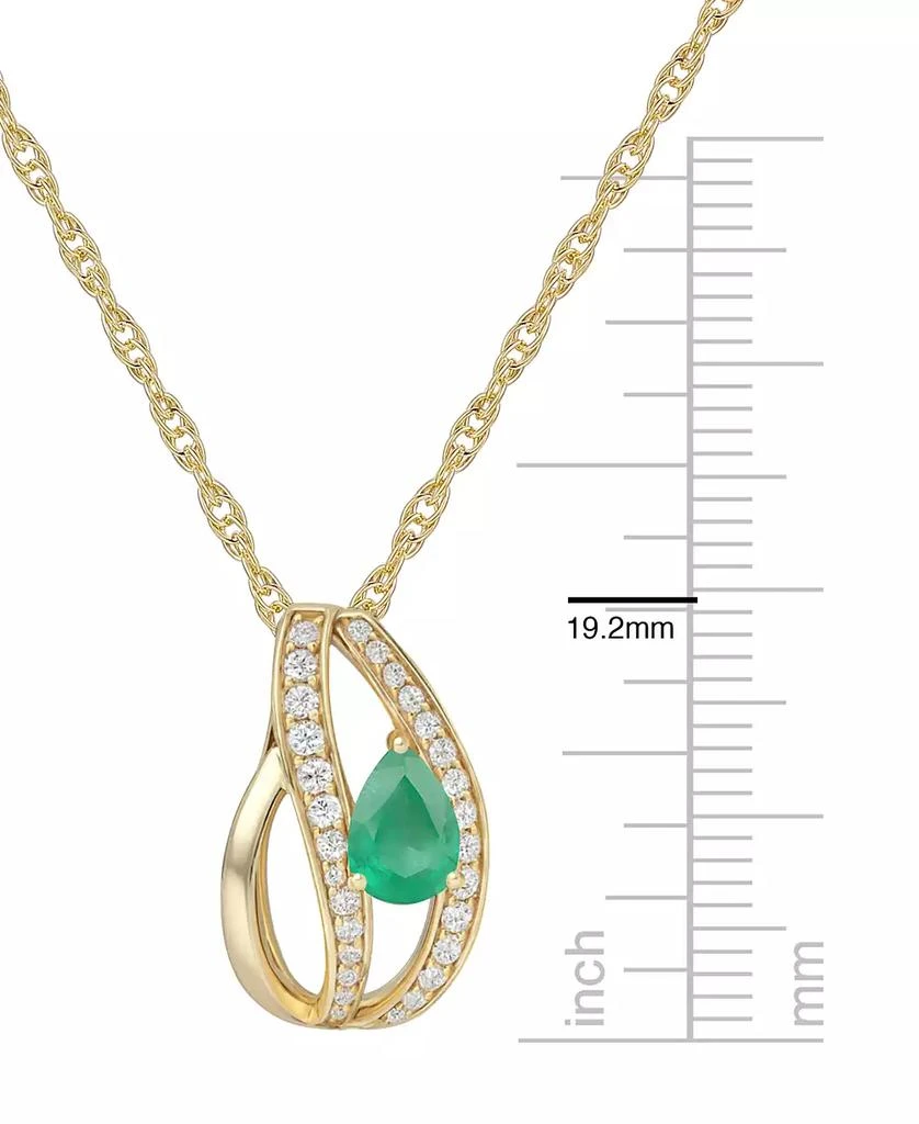 商品Macy's|Emerald (5/8 ct. t.w.) and Diamond (1/4 ct. t.w.) Pendant Necklace in 14K Gold (also in 14K White Gold Sapphire & 14K Gold Ruby),价格¥11811,第4张图片详细描述