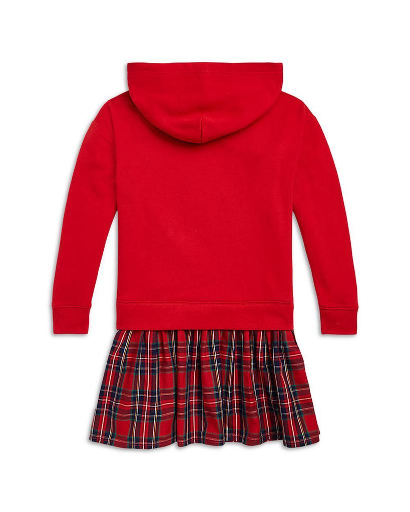 商品Ralph Lauren|Girls' Plaid Fleece Hoodie Dress - Little Kid, Big Kid,价格¥415,第4张图片详细描述