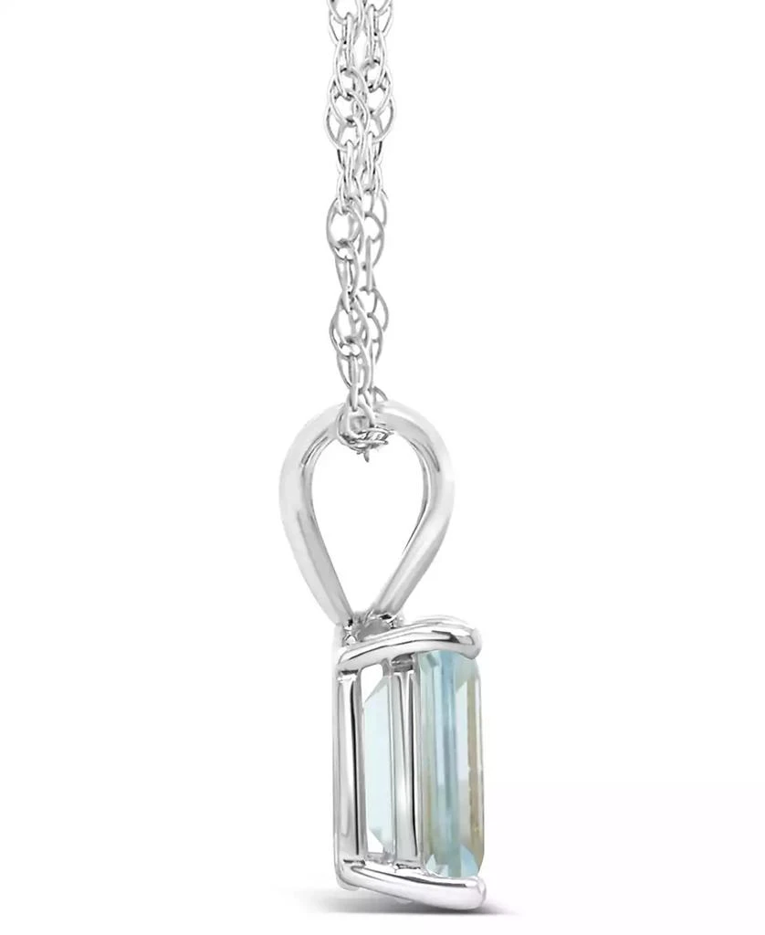商品Macy's|Aquamarine Pendant Necklace (1-3/8 ct.t.w) in 14K White Gold,价格¥5358,第3张图片详细描述