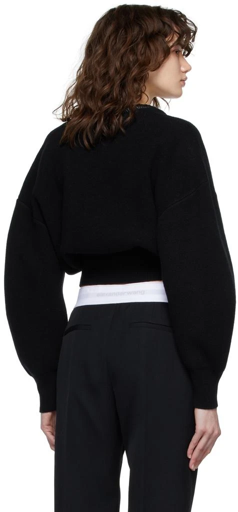 商品Alexander Wang|Black Ruched Leather Crewneck Sweater,价格¥1174,第3张图片详细描述