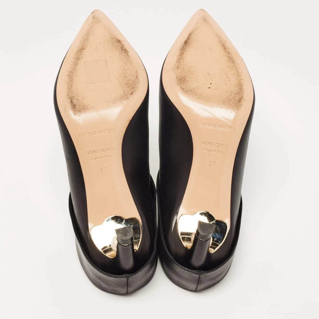 Nicholas Kirkwood Black Leather Pointed Toe Mules Size 37 商品