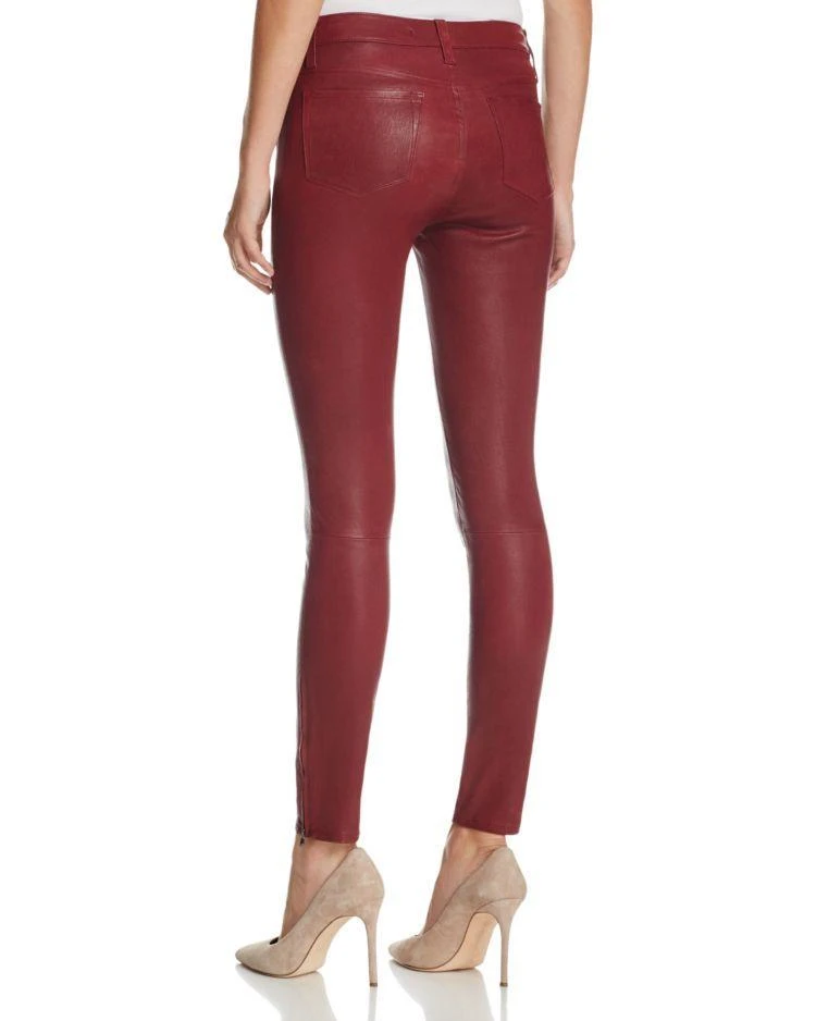 商品J Brand|Mid Rise Skinny Leather Pants in Oxblood,价格¥7479,第2张图片详细描述