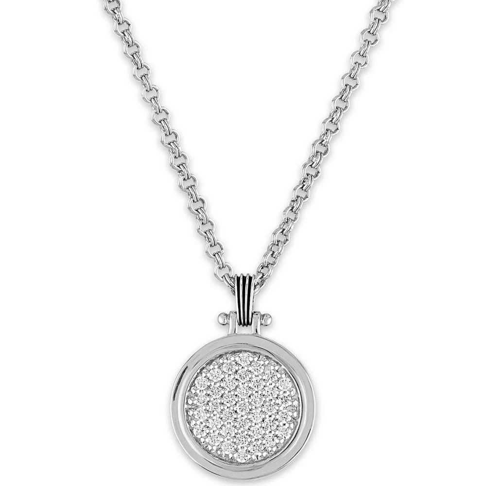 商品Esquire Men's Jewelry|White Sapphire Cluster 22" Pendant Necklace (1/10 ct. t.w.) in Sterling Silver, Created for Macy's,价格¥4116,第1张图片