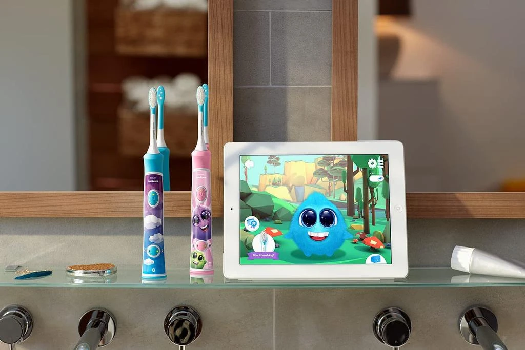 Philips Sonicare for Kids 3+ Bluetooth Connected Rechargeable Electric Power Toothbrush, Interactive for Better Brushing, Turquoise, HX6321/02 商品