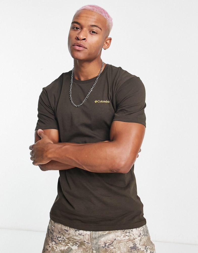 商品Columbia|Columbia Tillamook back print t-shirt in brown Exclusive at ASOS,价格¥182,第4张图片详细描述