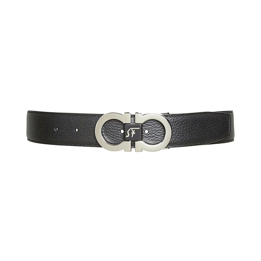 SALVATORE FERRAGAMO 男士黑色牛皮双面可调节腰带 67-0051-745866【包装随机，部分无包装盒】 商品