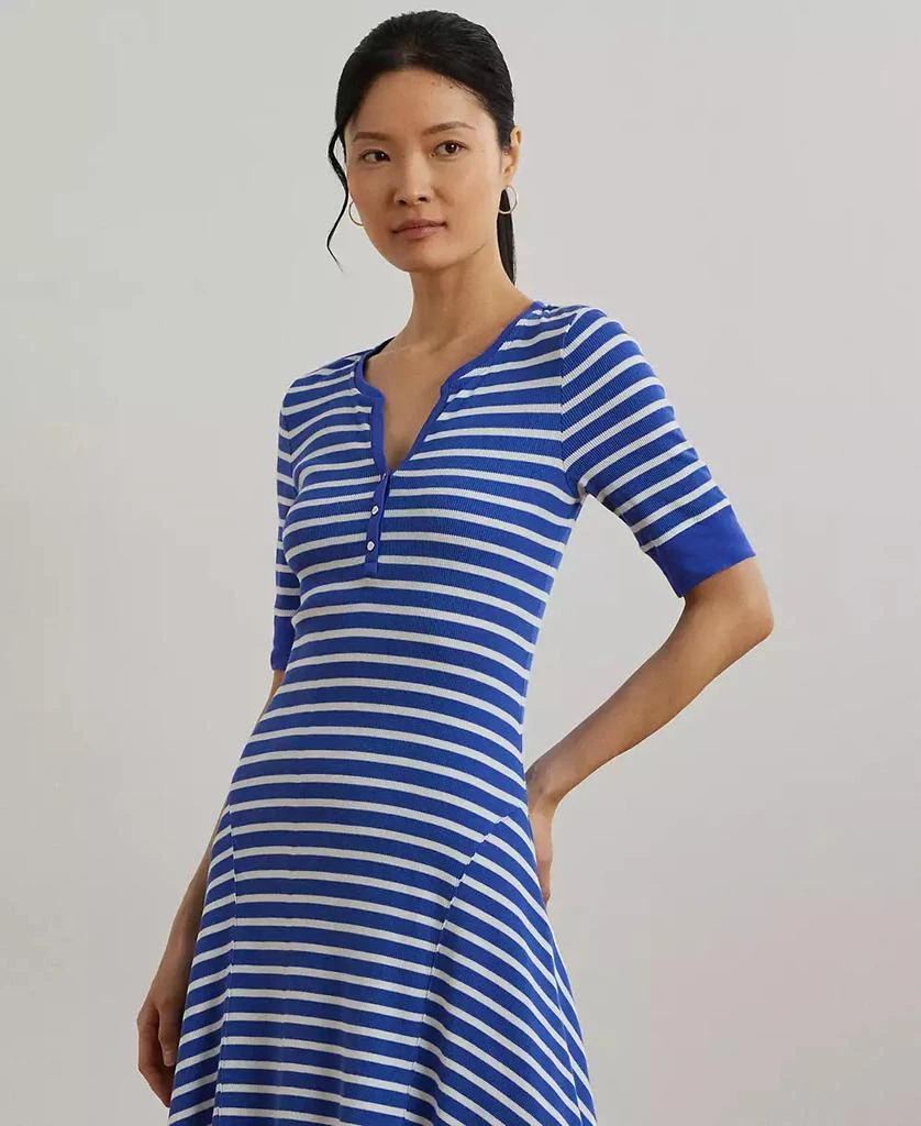 商品Ralph Lauren|Women's Striped Waffle-Knit Cotton Henley Dress,价格¥359,第3张图片详细描述