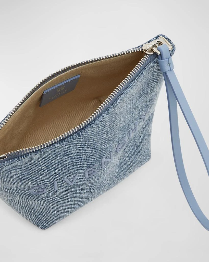 商品Givenchy|Travel Zip Top Pouch in Washed Denim with Wristlet,价格¥2809,第3张图片详细描述