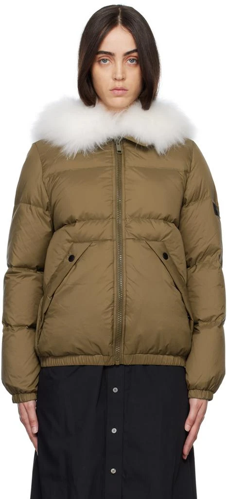 商品Yves Salomon|Khaki Short Down Jacket,价格¥2167,第1张图片