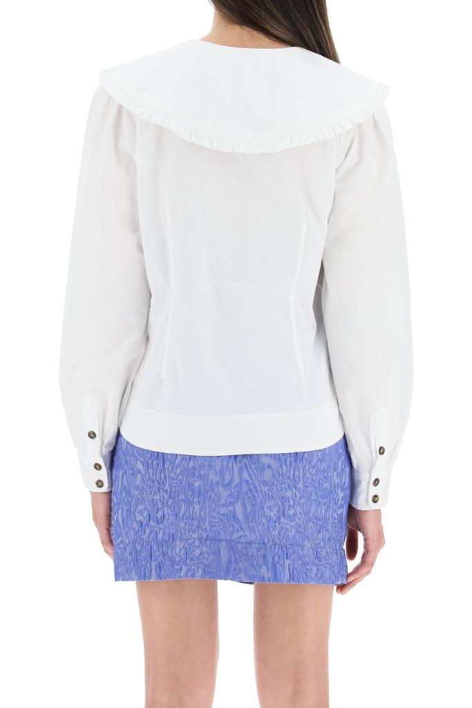 Ganni Cotton Shirt With Oversized Collar商品第3张图片规格展示