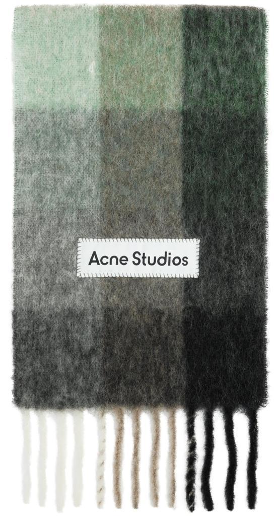 商品Acne Studios|Black Mohair Check Scarf,价格¥1659,第1张图片