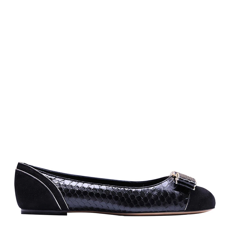 商品[国内直发] Salvatore Ferragamo|Salvatore Ferragamo 菲拉格慕 女士平底鞋牛皮黑色 01-M487-667701,价格¥3034,第1张图片